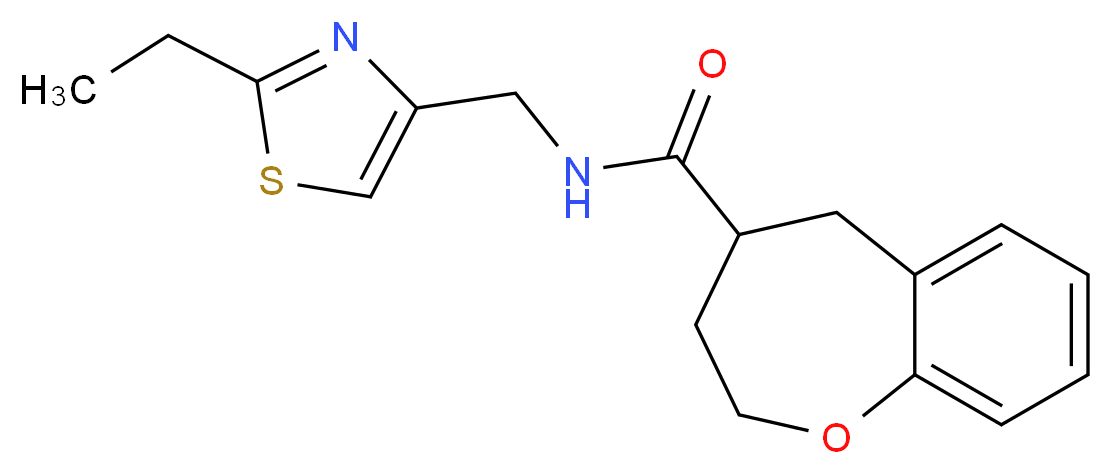 N-[(2-ethyl-1,3-thiazol-4-yl)methyl]-2,3,4,5-tetrahydro-1-benzoxepine-4-carboxamide_Molecular_structure_CAS_)