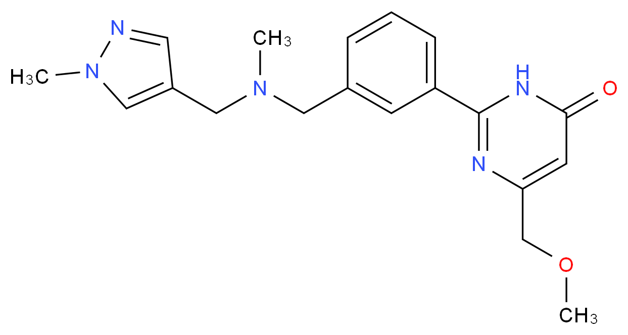 6-(methoxymethyl)-2-[3-({methyl[(1-methyl-1H-pyrazol-4-yl)methyl]amino}methyl)phenyl]-4(3H)-pyrimidinone_Molecular_structure_CAS_)
