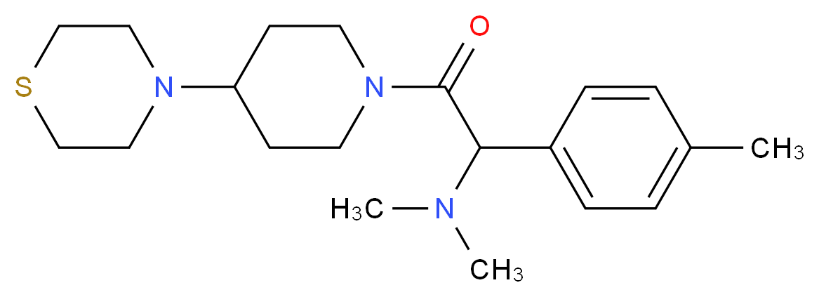 N,N-dimethyl-1-(4-methylphenyl)-2-oxo-2-[4-(4-thiomorpholinyl)-1-piperidinyl]ethanamine_Molecular_structure_CAS_)