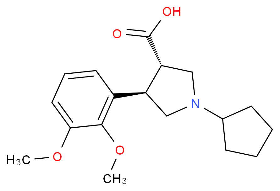 (3S*,4R*)-1-cyclopentyl-4-(2,3-dimethoxyphenyl)-3-pyrrolidinecarboxylic acid_Molecular_structure_CAS_)