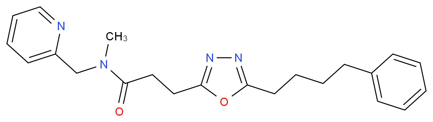 N-methyl-3-[5-(4-phenylbutyl)-1,3,4-oxadiazol-2-yl]-N-(2-pyridinylmethyl)propanamide_Molecular_structure_CAS_)