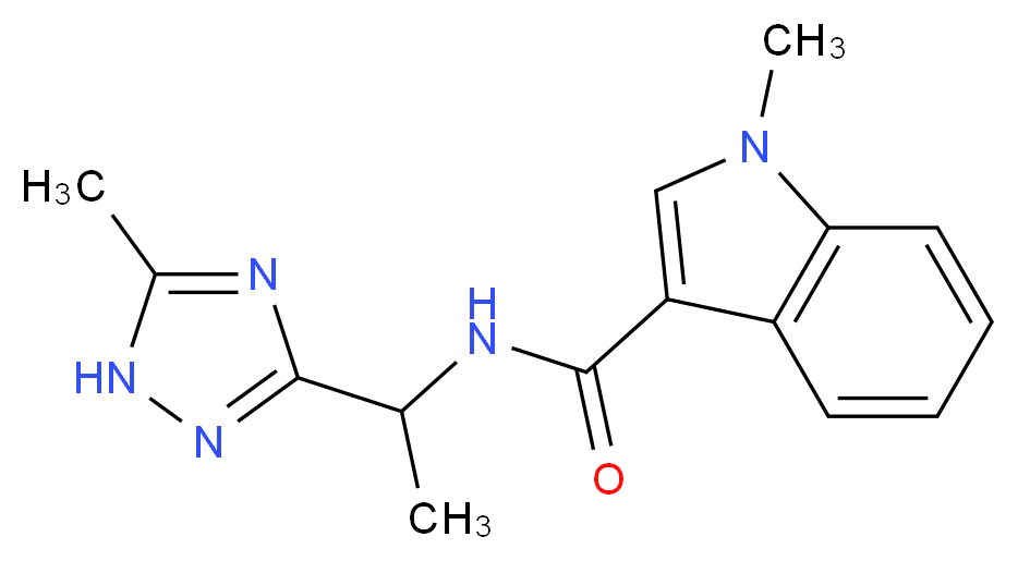 1-methyl-N-[1-(5-methyl-1H-1,2,4-triazol-3-yl)ethyl]-1H-indole-3-carboxamide_Molecular_structure_CAS_)