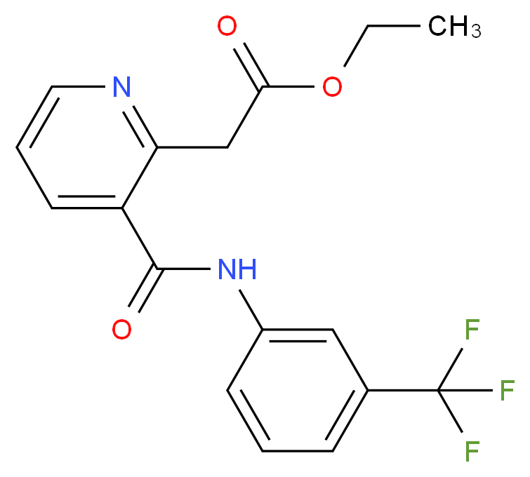 Ethyl 2-(3-{[3-(trifluoromethyl)anilino]carbonyl}-2-pyridinyl)acetate_Molecular_structure_CAS_)