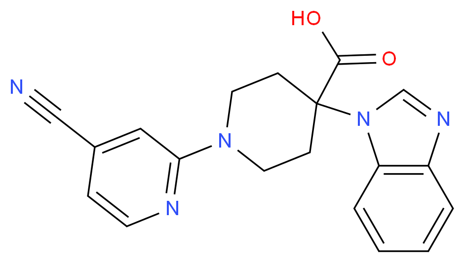 4-(1H-benzimidazol-1-yl)-1-(4-cyanopyridin-2-yl)piperidine-4-carboxylic acid_Molecular_structure_CAS_)