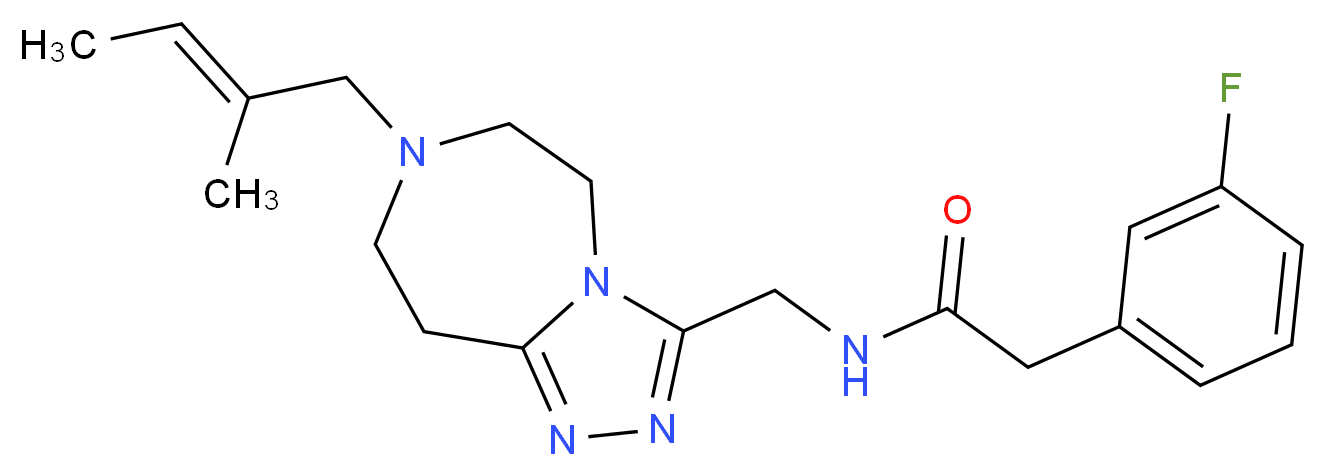 2-(3-fluorophenyl)-N-({7-[(2E)-2-methyl-2-buten-1-yl]-6,7,8,9-tetrahydro-5H-[1,2,4]triazolo[4,3-d][1,4]diazepin-3-yl}methyl)acetamide_Molecular_structure_CAS_)