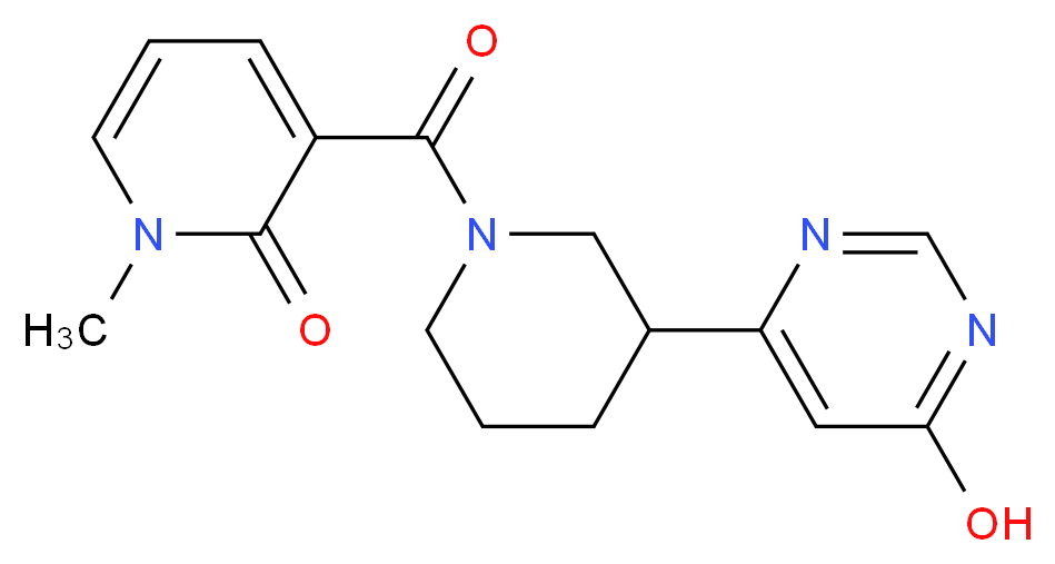 3-{[3-(6-hydroxypyrimidin-4-yl)piperidin-1-yl]carbonyl}-1-methylpyridin-2(1H)-one_Molecular_structure_CAS_)