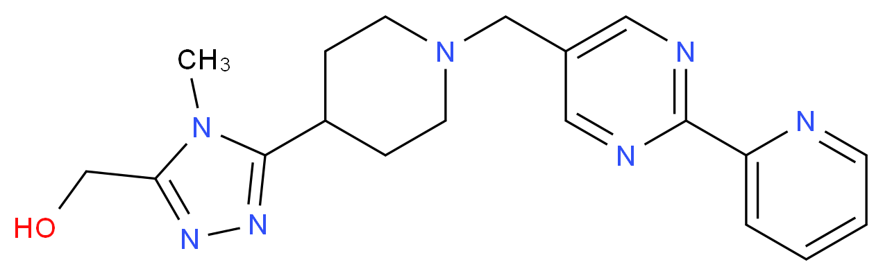 (4-methyl-5-{1-[(2-pyridin-2-ylpyrimidin-5-yl)methyl]piperidin-4-yl}-4H-1,2,4-triazol-3-yl)methanol_Molecular_structure_CAS_)