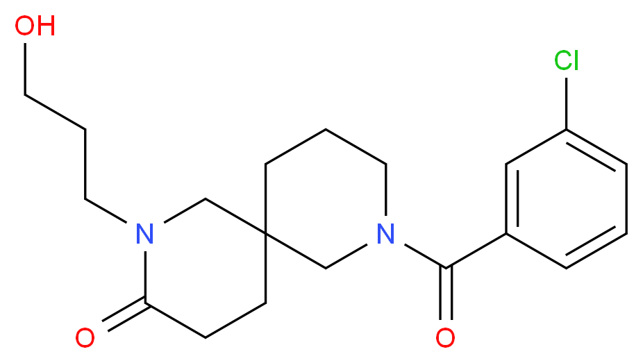 8-(3-chlorobenzoyl)-2-(3-hydroxypropyl)-2,8-diazaspiro[5.5]undecan-3-one_Molecular_structure_CAS_)