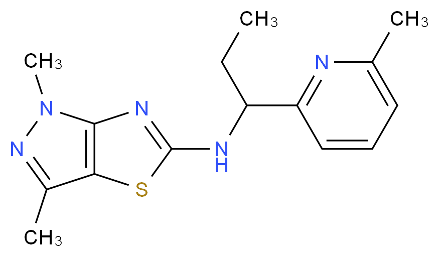 1,3-dimethyl-N-[1-(6-methylpyridin-2-yl)propyl]-1H-pyrazolo[3,4-d][1,3]thiazol-5-amine_Molecular_structure_CAS_)