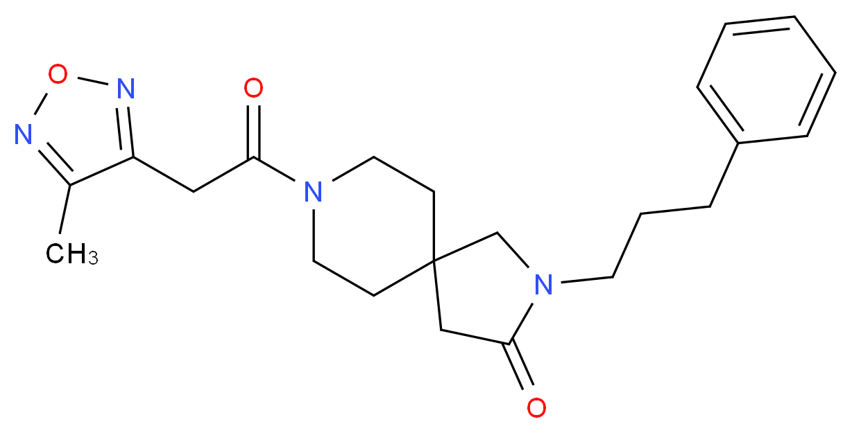 8-[(4-methyl-1,2,5-oxadiazol-3-yl)acetyl]-2-(3-phenylpropyl)-2,8-diazaspiro[4.5]decan-3-one_Molecular_structure_CAS_)