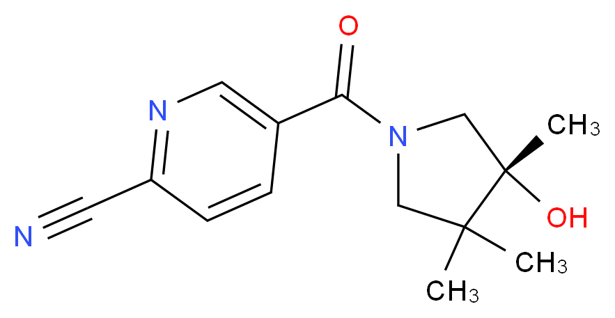 5-{[(3R)-3-hydroxy-3,4,4-trimethyl-1-pyrrolidinyl]carbonyl}-2-pyridinecarbonitrile_Molecular_structure_CAS_)