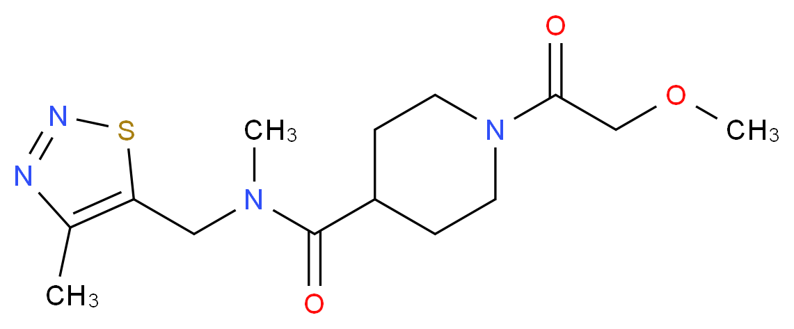 1-(methoxyacetyl)-N-methyl-N-[(4-methyl-1,2,3-thiadiazol-5-yl)methyl]-4-piperidinecarboxamide_Molecular_structure_CAS_)