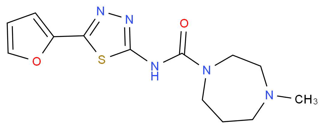 N-[5-(2-furyl)-1,3,4-thiadiazol-2-yl]-4-methyl-1,4-diazepane-1-carboxamide_Molecular_structure_CAS_)