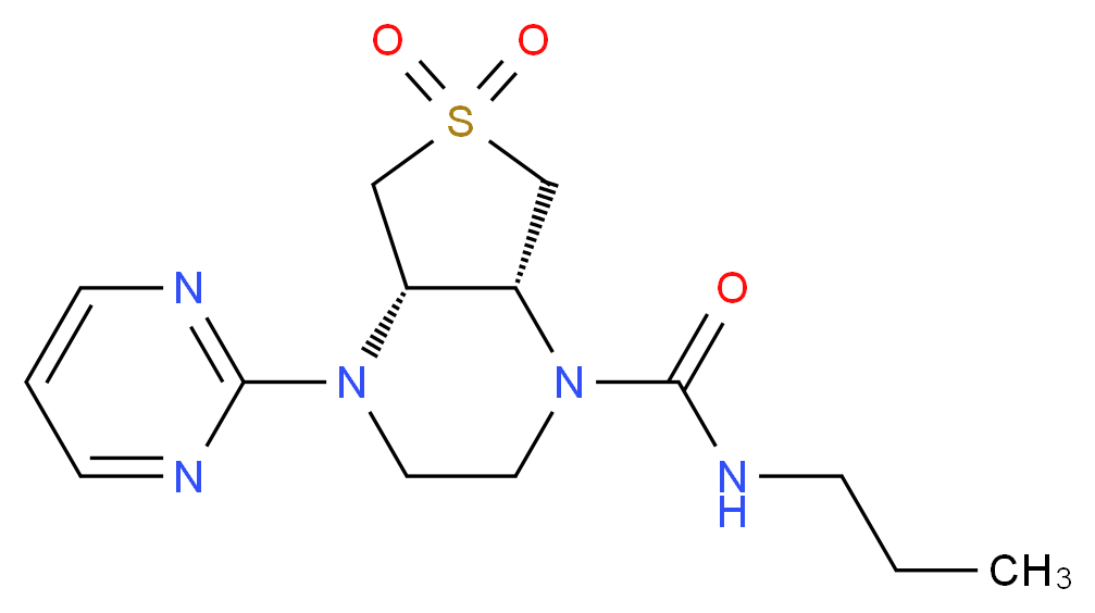 (4aS*,7aR*)-N-propyl-4-pyrimidin-2-ylhexahydrothieno[3,4-b]pyrazine-1(2H)-carboxamide 6,6-dioxide_Molecular_structure_CAS_)
