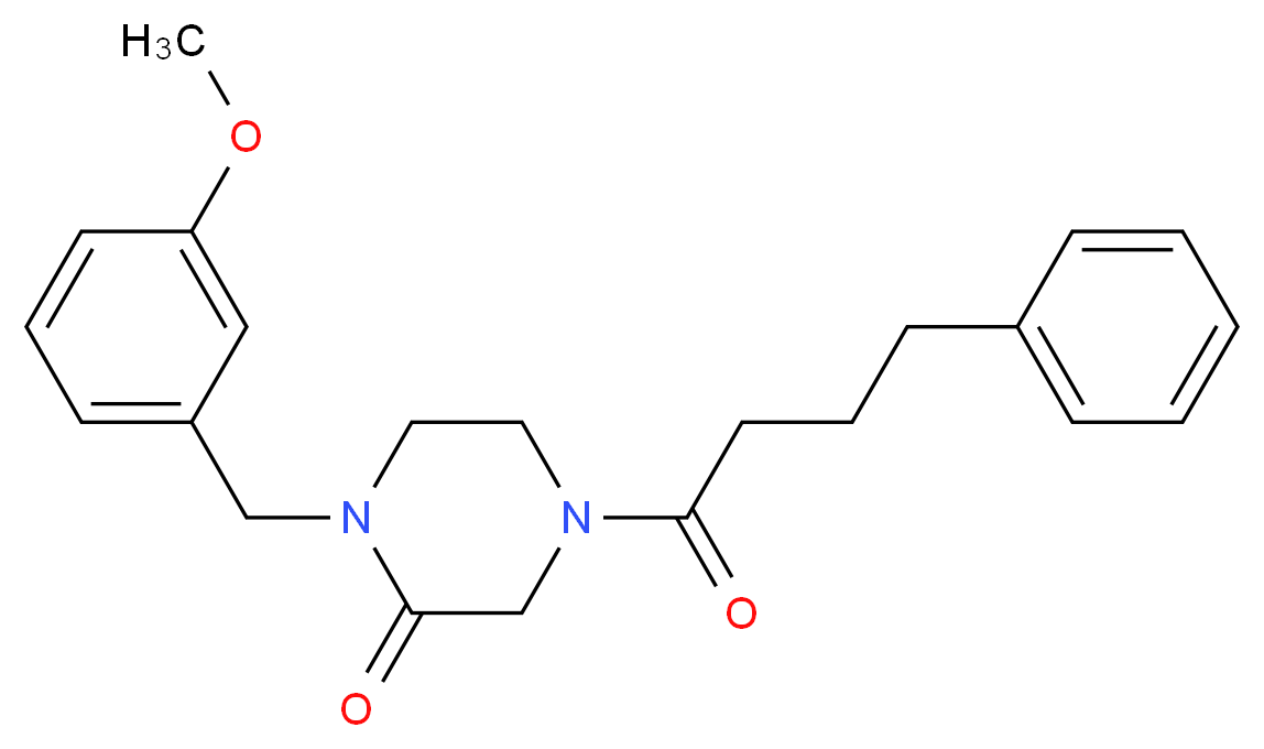 1-(3-methoxybenzyl)-4-(4-phenylbutanoyl)-2-piperazinone_Molecular_structure_CAS_)
