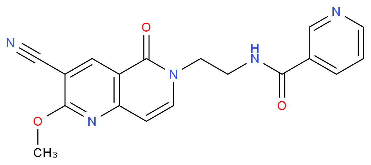 N-[2-(3-cyano-2-methoxy-5-oxo-1,6-naphthyridin-6(5H)-yl)ethyl]nicotinamide_Molecular_structure_CAS_)