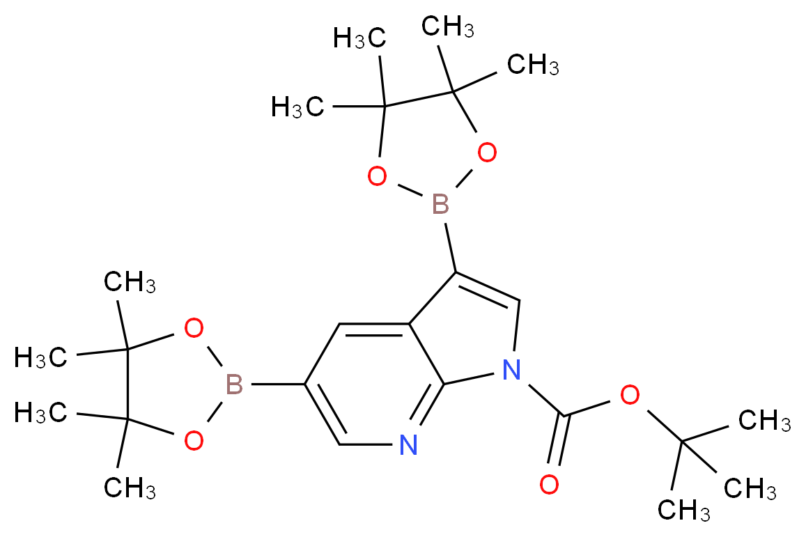 tert-Butyl 3,5-bis(4,4,5,5-tetramethyl-1,3,2-dioxaborolan-2-yl)-1H-pyrrolo[2,3-b]pyridine-1-carboxylate_Molecular_structure_CAS_942070-54-4)