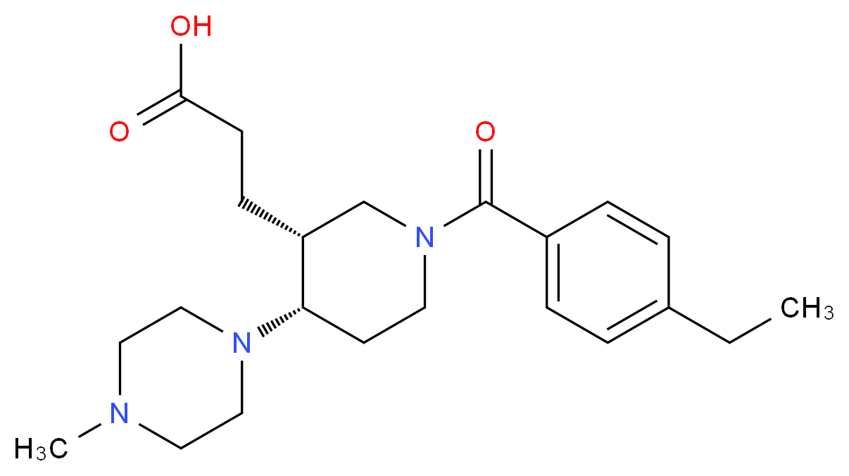 3-[(3R*,4S*)-1-(4-ethylbenzoyl)-4-(4-methylpiperazin-1-yl)piperidin-3-yl]propanoic acid_Molecular_structure_CAS_)