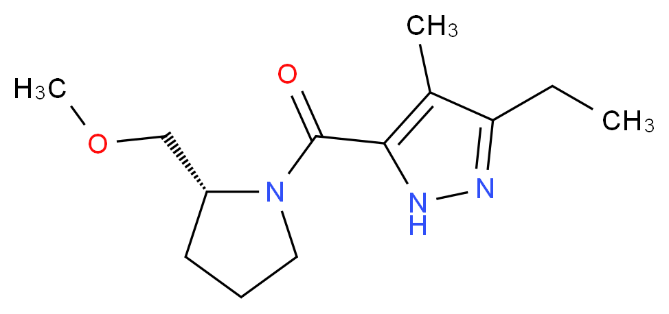 3-ethyl-5-{[(2R)-2-(methoxymethyl)pyrrolidin-1-yl]carbonyl}-4-methyl-1H-pyrazole_Molecular_structure_CAS_)