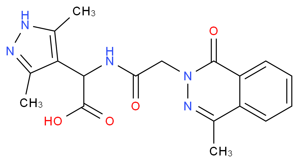 (3,5-dimethyl-1H-pyrazol-4-yl){[(4-methyl-1-oxo-2(1H)-phthalazinyl)acetyl]amino}acetic acid_Molecular_structure_CAS_)