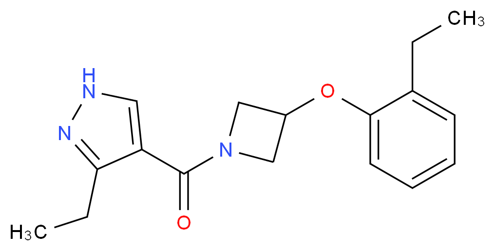 3-ethyl-4-{[3-(2-ethylphenoxy)azetidin-1-yl]carbonyl}-1H-pyrazole_Molecular_structure_CAS_)
