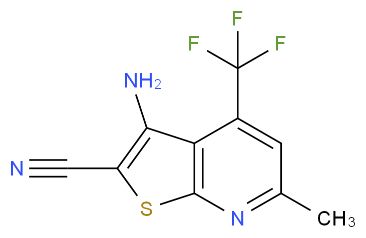 3-amino-6-methyl-4-(trifluoromethyl)thieno[2,3-b]pyridine-2-carbonitrile_Molecular_structure_CAS_317840-08-7)