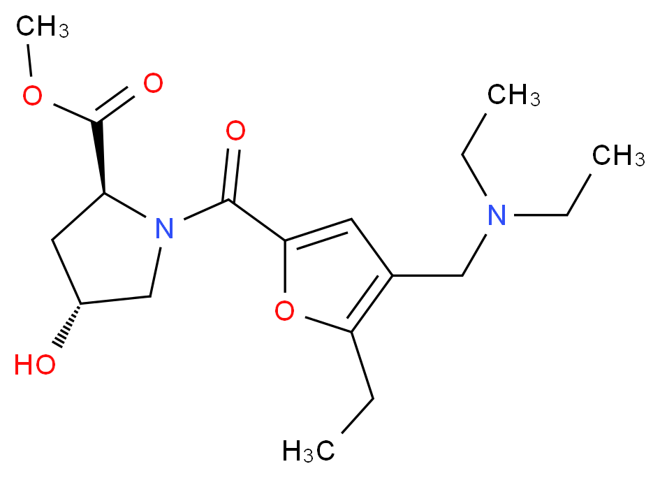 methyl (2S*,4R*)-1-{4-[(diethylamino)methyl]-5-ethyl-2-furoyl}-4-hydroxypyrrolidine-2-carboxylate_Molecular_structure_CAS_)