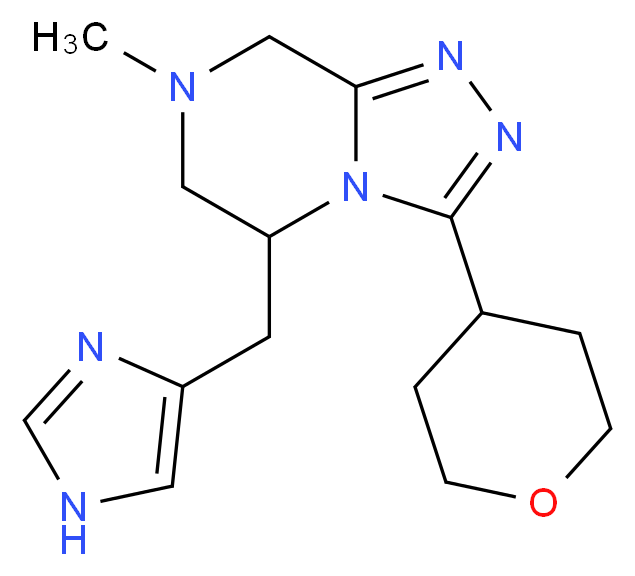 5-(1H-imidazol-4-ylmethyl)-7-methyl-3-(tetrahydro-2H-pyran-4-yl)-5,6,7,8-tetrahydro[1,2,4]triazolo[4,3-a]pyrazine_Molecular_structure_CAS_)