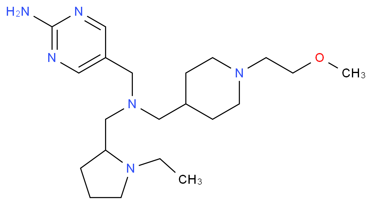 5-[([(1-ethyl-2-pyrrolidinyl)methyl]{[1-(2-methoxyethyl)-4-piperidinyl]methyl}amino)methyl]-2-pyrimidinamine_Molecular_structure_CAS_)