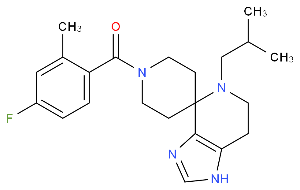 1'-(4-fluoro-2-methylbenzoyl)-5-isobutyl-1,5,6,7-tetrahydrospiro[imidazo[4,5-c]pyridine-4,4'-piperidine]_Molecular_structure_CAS_)
