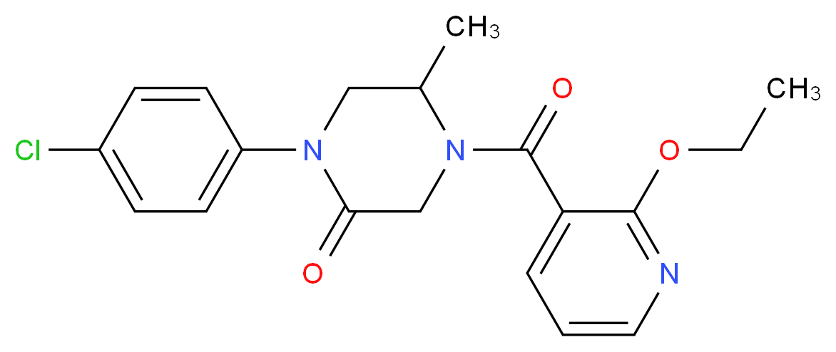 1-(4-chlorophenyl)-4-[(2-ethoxy-3-pyridinyl)carbonyl]-5-methyl-2-piperazinone_Molecular_structure_CAS_)