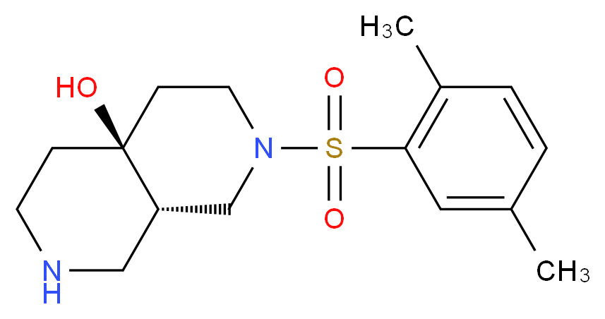 (4aS*,8aS*)-2-[(2,5-dimethylphenyl)sulfonyl]octahydro-2,7-naphthyridin-4a(2H)-ol_Molecular_structure_CAS_)