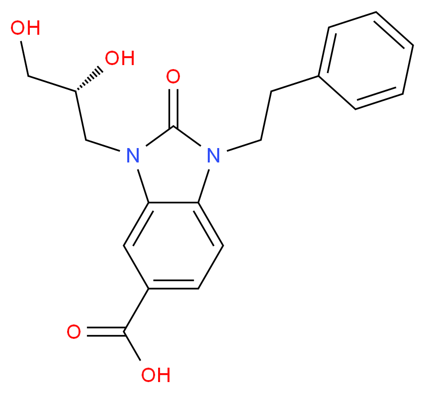 3-[(2R)-2,3-dihydroxypropyl]-2-oxo-1-(2-phenylethyl)-2,3-dihydro-1H-benzimidazole-5-carboxylic acid_Molecular_structure_CAS_)