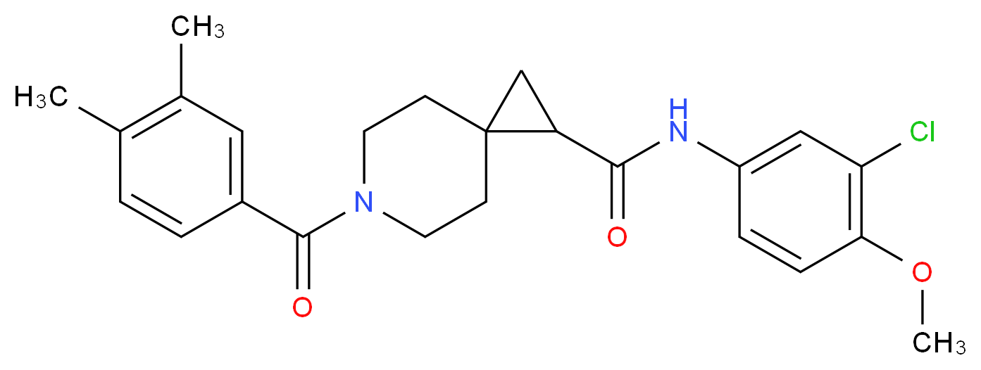 N-(3-chloro-4-methoxyphenyl)-6-(3,4-dimethylbenzoyl)-6-azaspiro[2.5]octane-1-carboxamide_Molecular_structure_CAS_)