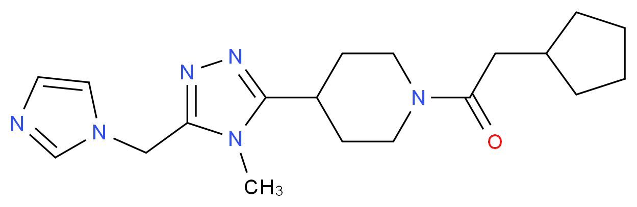 1-(cyclopentylacetyl)-4-[5-(1H-imidazol-1-ylmethyl)-4-methyl-4H-1,2,4-triazol-3-yl]piperidine_Molecular_structure_CAS_)