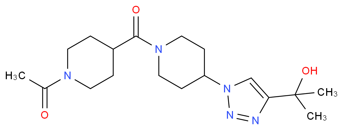 2-(1-{1-[(1-acetylpiperidin-4-yl)carbonyl]piperidin-4-yl}-1H-1,2,3-triazol-4-yl)propan-2-ol_Molecular_structure_CAS_)