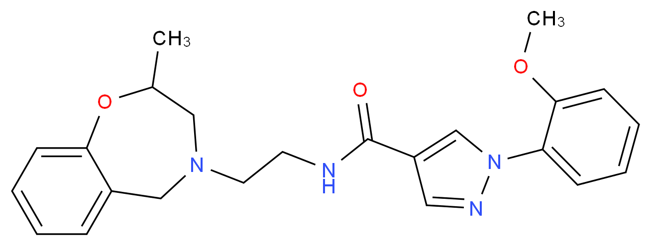 1-(2-methoxyphenyl)-N-[2-(2-methyl-2,3-dihydro-1,4-benzoxazepin-4(5H)-yl)ethyl]-1H-pyrazole-4-carboxamide_Molecular_structure_CAS_)