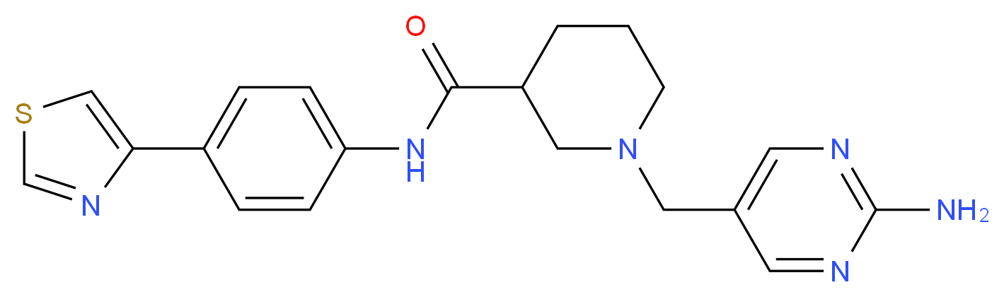 1-[(2-amino-5-pyrimidinyl)methyl]-N-[4-(1,3-thiazol-4-yl)phenyl]-3-piperidinecarboxamide_Molecular_structure_CAS_)