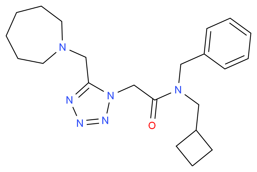 2-[5-(1-azepanylmethyl)-1H-tetrazol-1-yl]-N-benzyl-N-(cyclobutylmethyl)acetamide_Molecular_structure_CAS_)