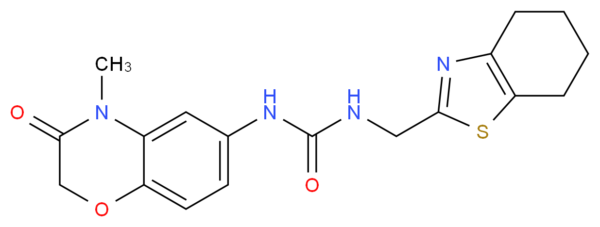 N-(4-methyl-3-oxo-3,4-dihydro-2H-1,4-benzoxazin-6-yl)-N'-(4,5,6,7-tetrahydro-1,3-benzothiazol-2-ylmethyl)urea_Molecular_structure_CAS_)