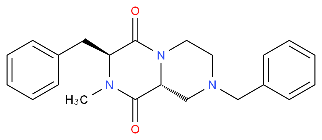 (3S,9aR)-3,8-dibenzyl-2-methyltetrahydro-2H-pyrazino[1,2-a]pyrazine-1,4(3H,6H)-dione_Molecular_structure_CAS_)