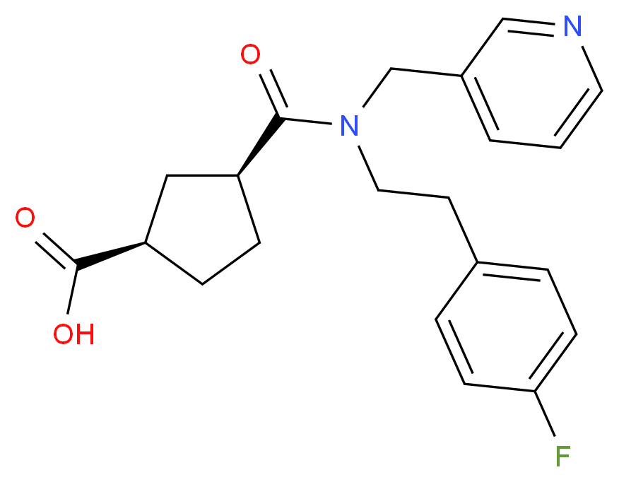 (1R*,3S*)-3-{[[2-(4-fluorophenyl)ethyl](pyridin-3-ylmethyl)amino]carbonyl}cyclopentanecarboxylic acid_Molecular_structure_CAS_)