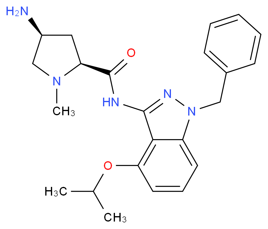 (4S)-4-amino-N-(1-benzyl-4-isopropoxy-1H-indazol-3-yl)-1-methyl-L-prolinamide_Molecular_structure_CAS_)