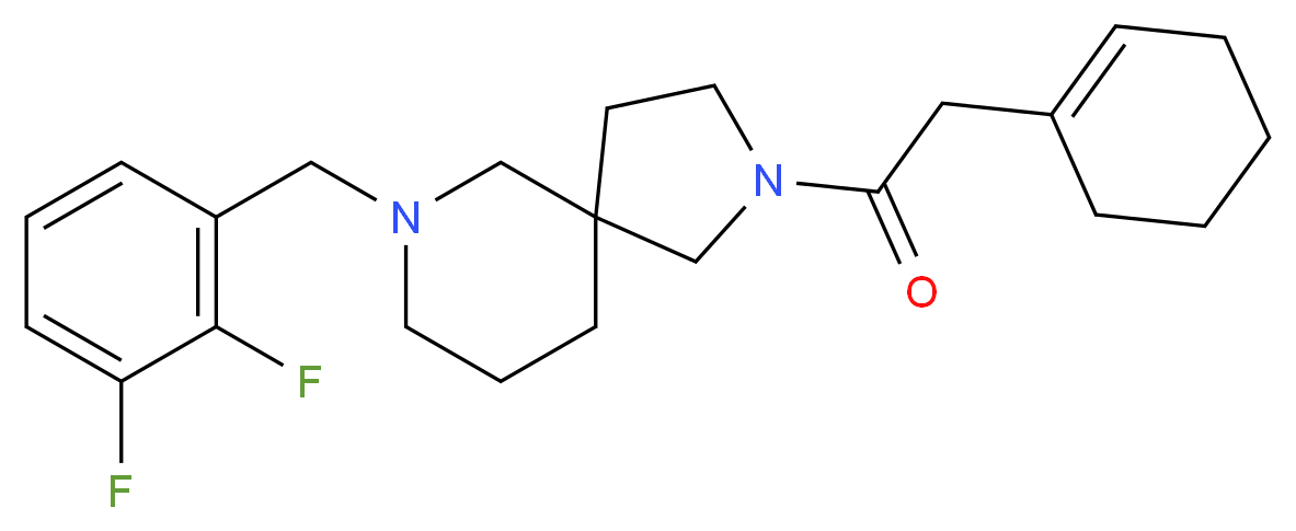 2-(1-cyclohexen-1-ylacetyl)-7-(2,3-difluorobenzyl)-2,7-diazaspiro[4.5]decane_Molecular_structure_CAS_)
