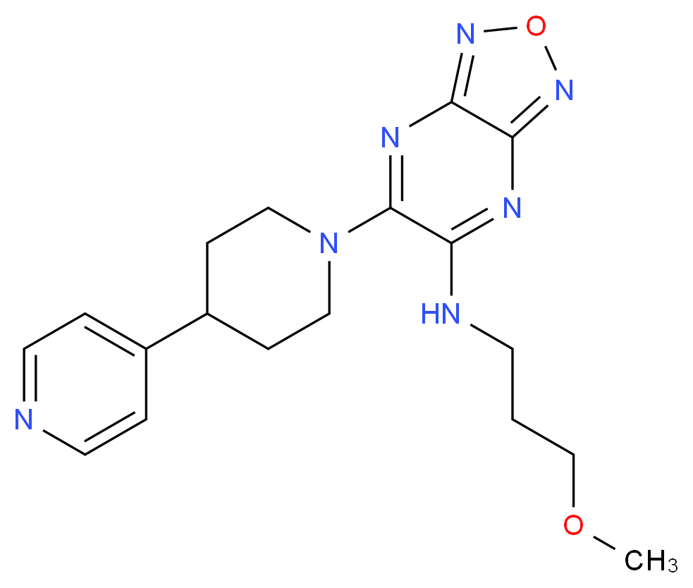 N-(3-methoxypropyl)-6-[4-(4-pyridinyl)-1-piperidinyl][1,2,5]oxadiazolo[3,4-b]pyrazin-5-amine_Molecular_structure_CAS_)