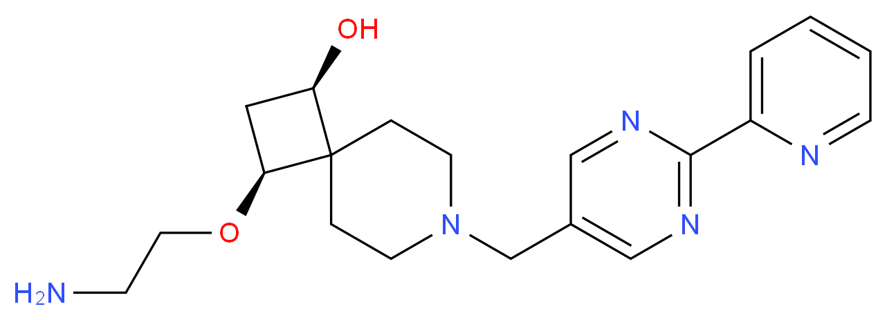 (1R*,3S*)-3-(2-aminoethoxy)-7-[(2-pyridin-2-ylpyrimidin-5-yl)methyl]-7-azaspiro[3.5]nonan-1-ol_Molecular_structure_CAS_)