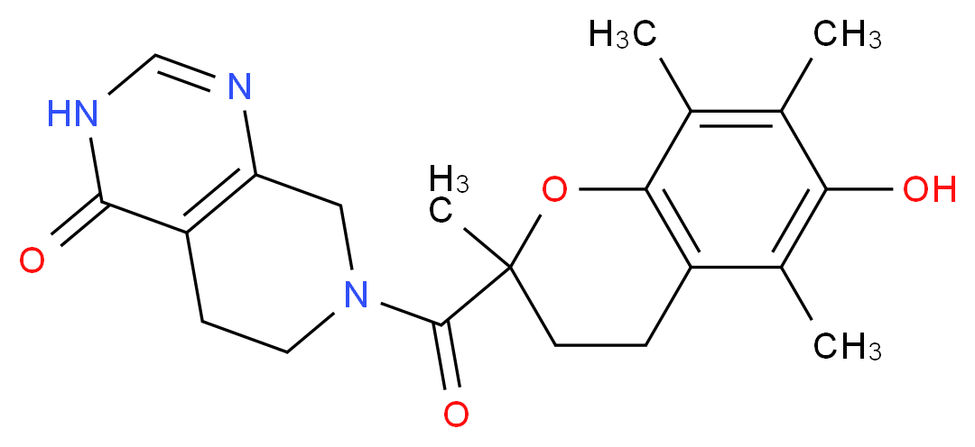 7-[(6-hydroxy-2,5,7,8-tetramethyl-3,4-dihydro-2H-chromen-2-yl)carbonyl]-5,6,7,8-tetrahydropyrido[3,4-d]pyrimidin-4(3H)-one_Molecular_structure_CAS_)