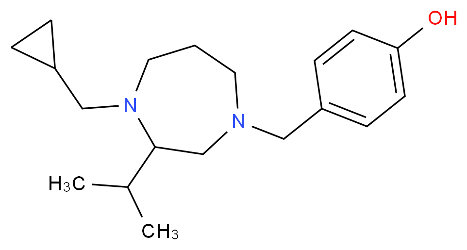 4-{[4-(cyclopropylmethyl)-3-isopropyl-1,4-diazepan-1-yl]methyl}phenol_Molecular_structure_CAS_)