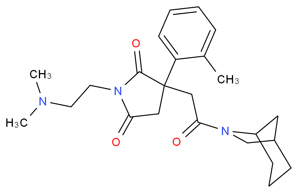 3-[2-(6-azabicyclo[3.2.1]oct-6-yl)-2-oxoethyl]-1-[2-(dimethylamino)ethyl]-3-(2-methylphenyl)-2,5-pyrrolidinedione_Molecular_structure_CAS_)