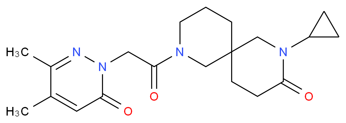 2-cyclopropyl-8-[(3,4-dimethyl-6-oxopyridazin-1(6H)-yl)acetyl]-2,8-diazaspiro[5.5]undecan-3-one_Molecular_structure_CAS_)